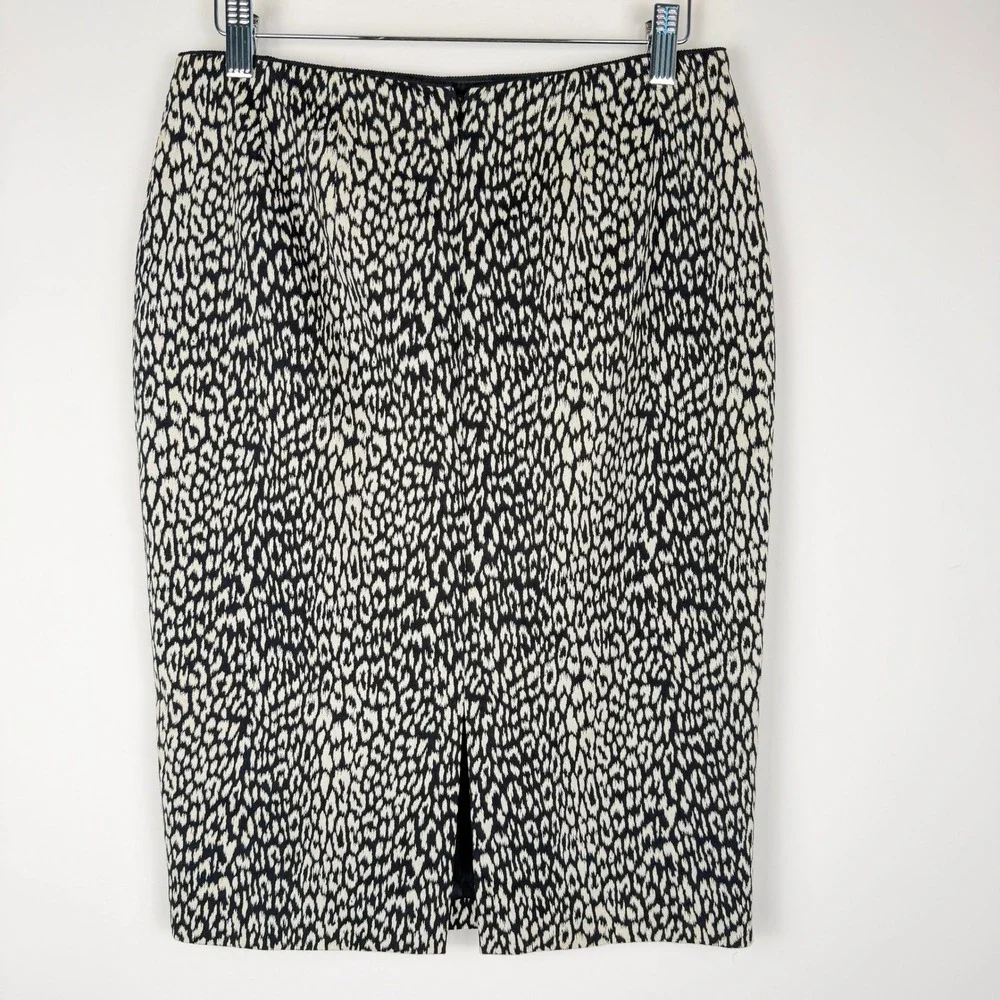 Lafayette 148 New‎ York Leopard Animal Print Pencil Skirt Size 2 Office Siren